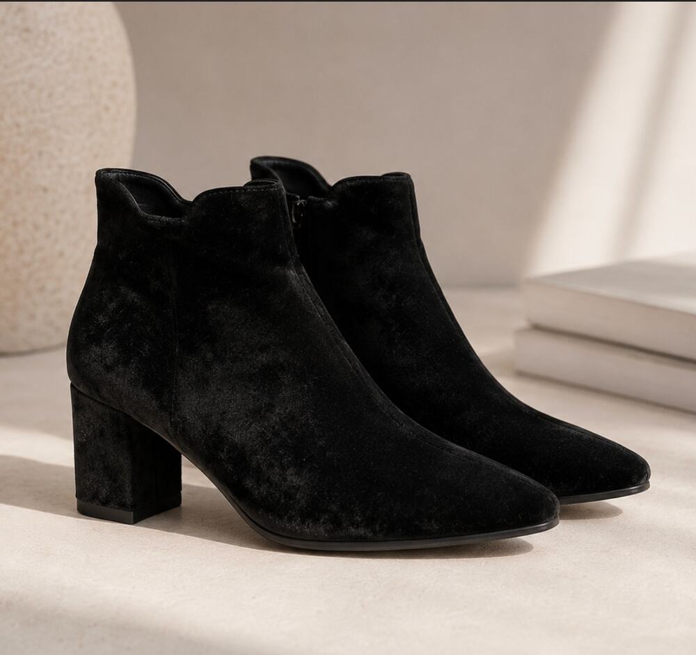 Chinese Laundry NWOT Faux Suede Ankle Booties GNO Classy Minimalist Preppy 7.5